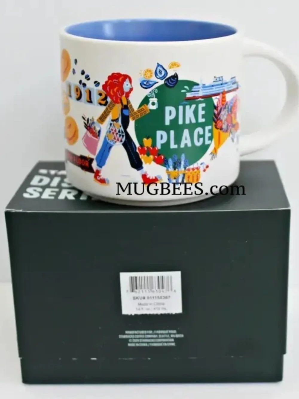 Starbucks Discovery Series Pike Place Ceramic Coffee Tea Cup Mug 14oz NEW